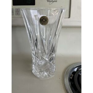 Vintage RCR Vaso Fiori 180 Flower Vase Lead Crystal 24% PbO Italy